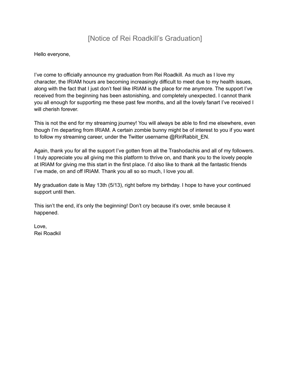 Rei Roadkill🛞🦴 【IRIAM US】 GRADUATION 5/13 tweet media