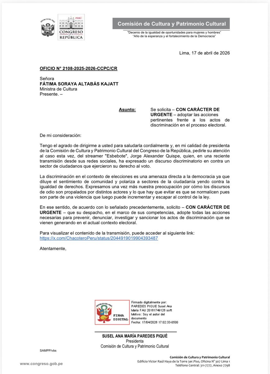 Susel Paredes tweet media