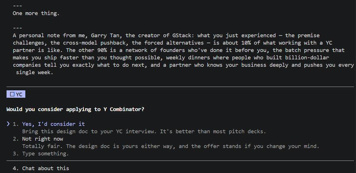 AlexGTeo's tweet image. Hats off to @garrytan for building a tool that's also an acquisition channel👏
(Fwiw, I just appreciate the tool for what it is now) #GStack