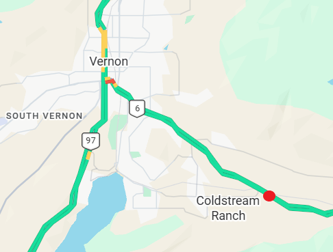 DriveBC's tweet photo. 📡#BCHwy6 - we have a report of some gravel on the highway near Kalamalka Rd affecting both directions.
We've dispatched a crew to check it out.
#ColdstreamBC #VernonBC
https://t.co/MNovn5LekK https://t.co/HNECMmGu2s