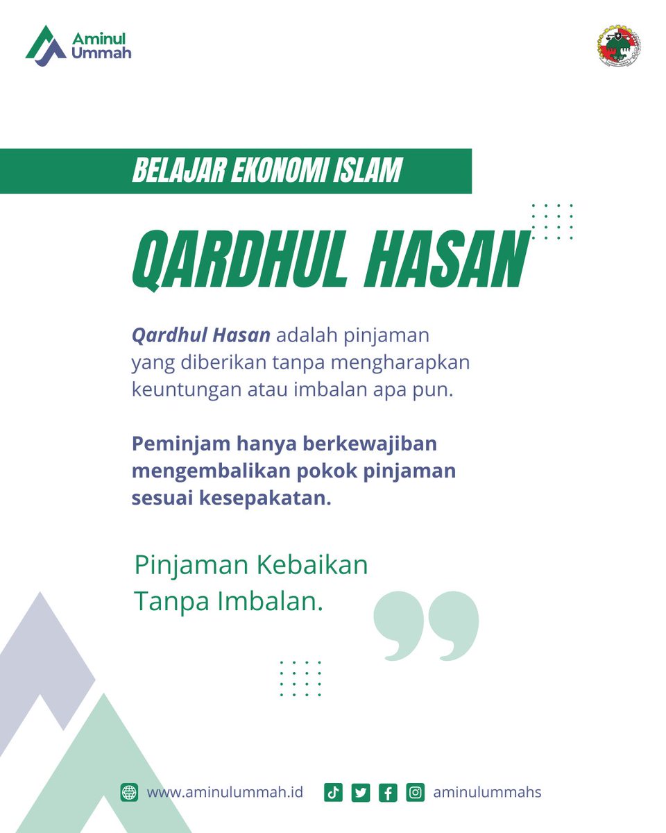 aminulummahs's tweet photo. Qardhul Hasan: Pinjaman Kebaikan Tanpa Imbalan 💖🌿

Pinjaman tanpa bunga, tanpa keuntungan, hanya untuk membantu. Inilah keindahan Qardhul Hasan dalam ekonomi syariah. 🌿✨

#QardhulHasan #EkonomiSyariah #IslamicFinance #TanpaRiba #AminulUmmah #BisnisHalal #FinansialSyariah https://t.co/O4s4wwWCGx