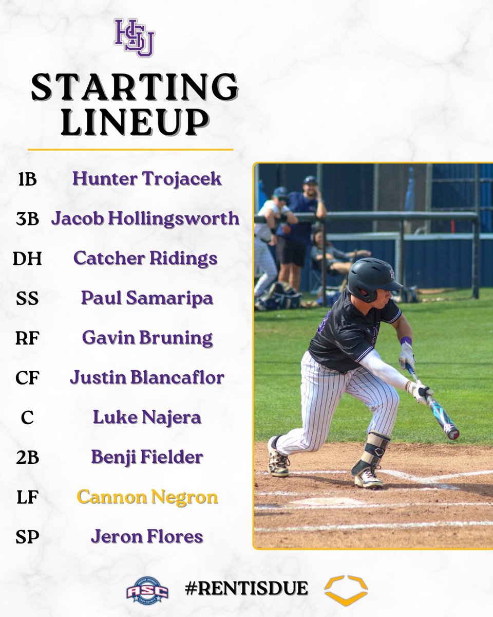 hsutxbaseball's tweet image. Starting Lineup For Game 2 of Our Doubleheader 

#Rentisdue #Cowboybaseball