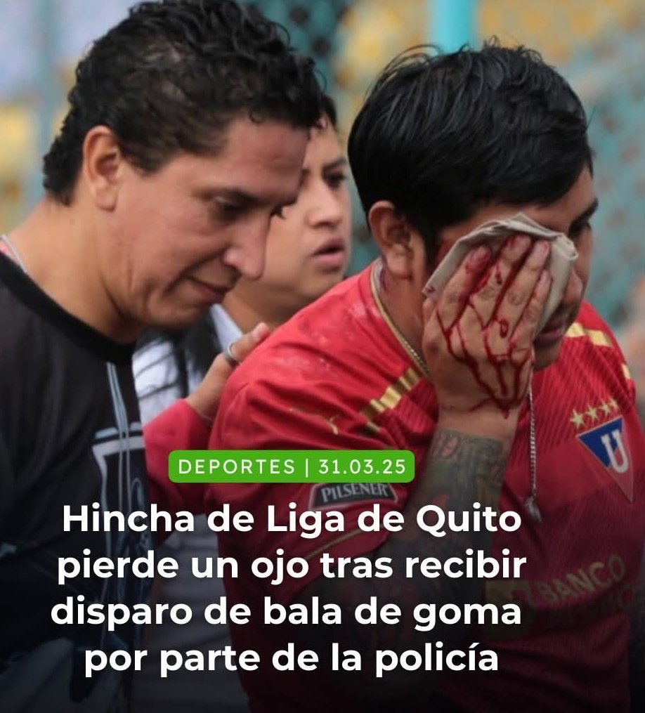 Ya que estamos en esas.
¿Ya se hizo justicia por Edison Pilataxi? ¿Hubo responsables? ¿Olvidaron el tema?
Cc. <a href="/PoliciaEcuador/">Policía Ecuador</a> <a href="/LigaEcuabetec/">Liga Ecuabet</a> <a href="/miguelloor/">Miguel Angel Loor</a>