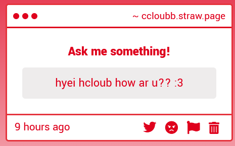 ccloubb's tweet photo. hi :D im doing alright https://t.co/RVwvHwcwM2