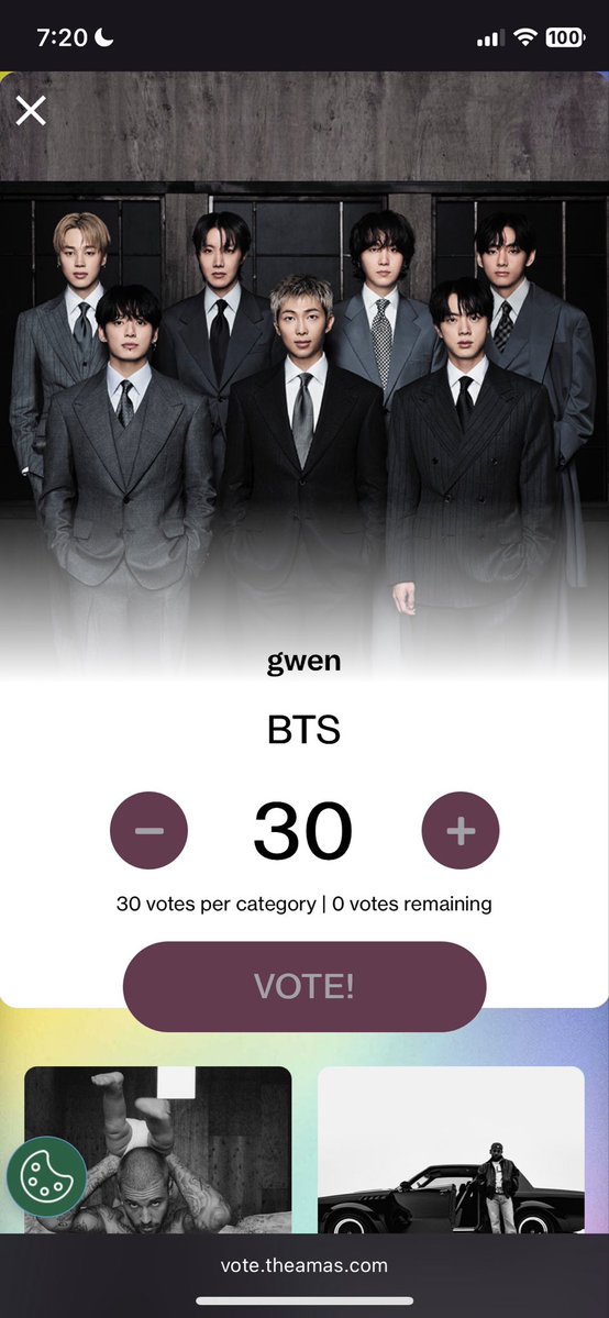 gwy⁷ ⊙⊝⊜ | vote BTS on AMAs tweet media