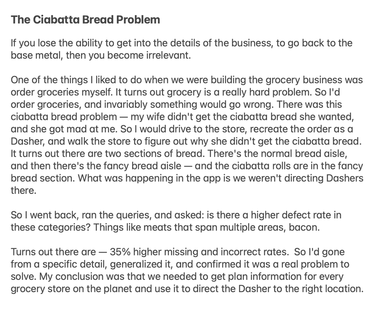 brettberson's tweet image. This is the level of detail that Christopher was operating at when he was President of DoorDash. The details matter at every level.