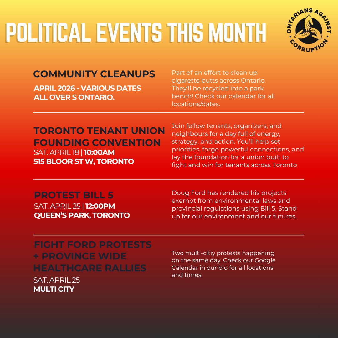 OntariansAC's tweet image. Government spending and mismanaged projects have cost us $39.9 billion, $15.7 billion in public land has been given away (in just 4 projects), $11.1 billion moved to healthcare privatization and he's still not done. ENOUGH IS ENOUGH!

#OAC #DougFord #ONpoli