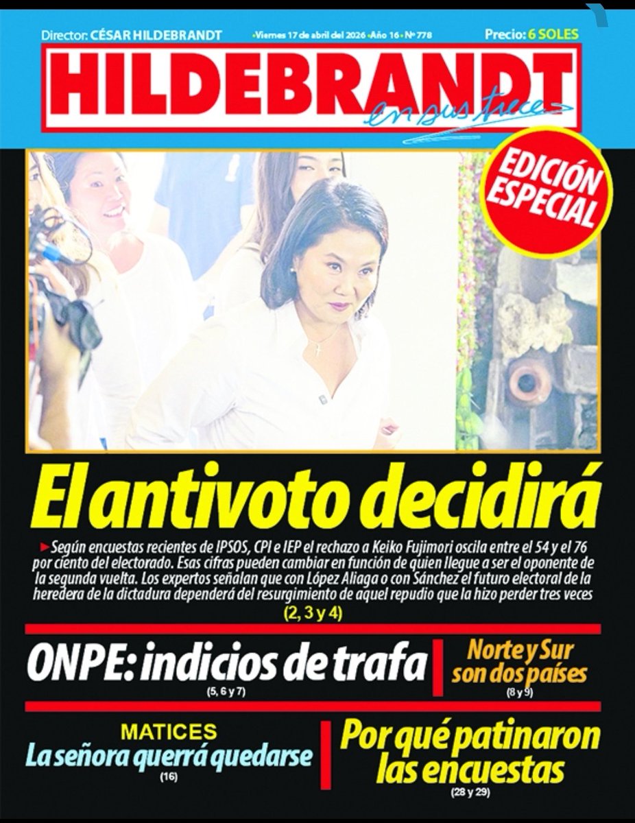 En #Hildebrandt <a href="/ensustrece/">Semanario Hildebrandt en sus trece</a>: "AHORA LO QUE TOCA ES RESISTIR". Entrevista de Elia Y. Diz a <a href="/marpereztello/">Marisol Pérez Tello</a>. Fue la mejor candidata y obtuvo apenas 540,000 votos, el 3,4%. Dice que pagó caro el error de haber pedido, en las elecciones del 2021, el voto para Keiko Fujimori. Añade que