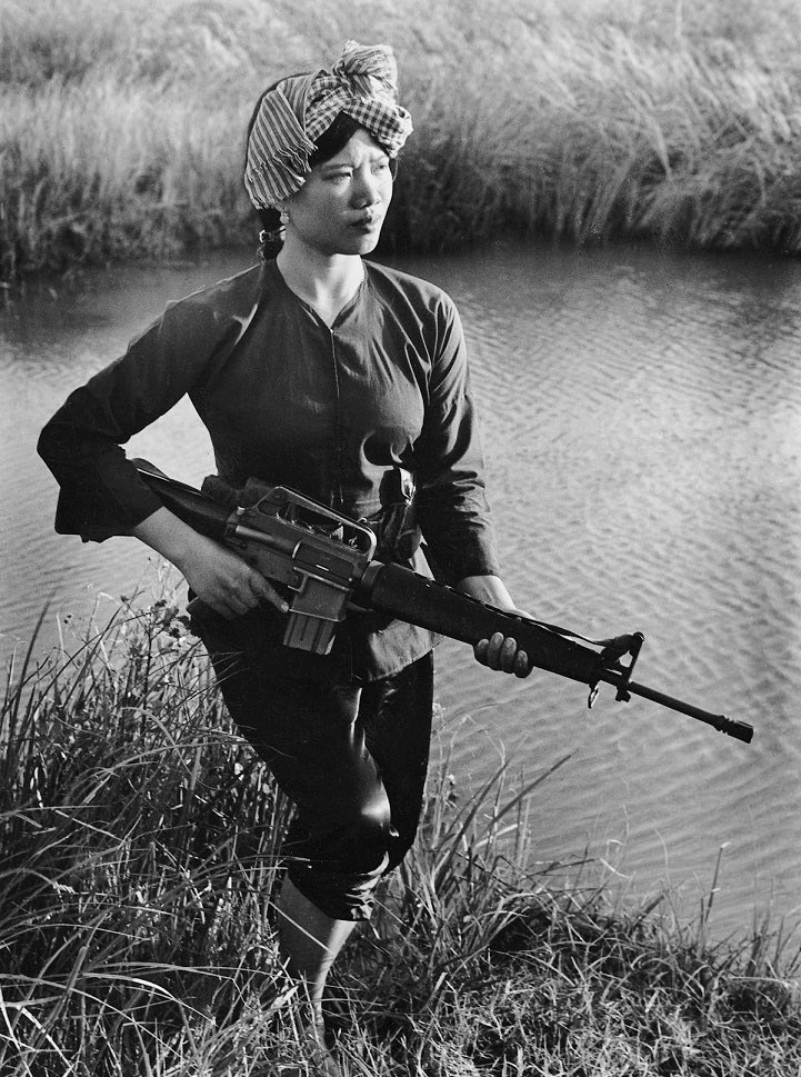 A Vietnamese guerrilla standing guard in the Mekong Delta, 1973.

IMAGE: Le Minh Truong / Another Vietnam / National Geographic Books