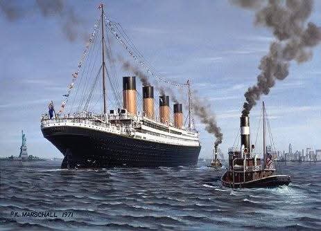 DJTommyRocks's tweet image. Do you realize: if the #Titanic's journey had gone on as it should &amp;amp; the ship had not struck the iceberg, according to their scheduled itinerary, they'd be arriving in #NewYork tonight at 9:40pm(approx.)? 🥺

Can you just imagine that sight?!! 😊
#RIP #RMSTitanic
#WhiteStarLine