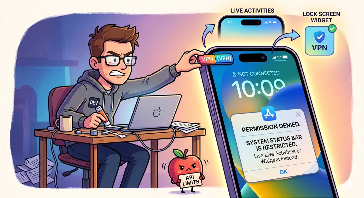 itemon's tweet photo. Why is the iOS VPN icon still hidden? 😤
Forget to toggle = drained battery + laggy speeds + zero privacy certainty. We need a permanent status indicator! 🔒
#iOS #Apple #VPN #UX #AppleProblems https://t.co/RYdCY68KCY