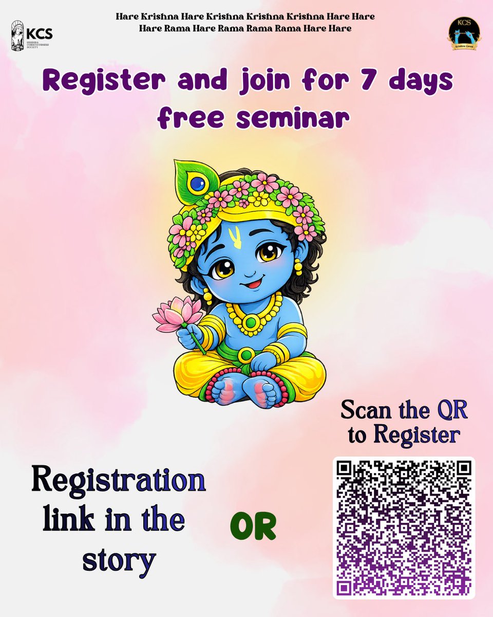 So many layoffs outside, don't miss this chance.

Register and join for 7 day free seminars. Bonus Special Q&amp;A. 

krishnaconsciousnesssociety.com/events/athato-…