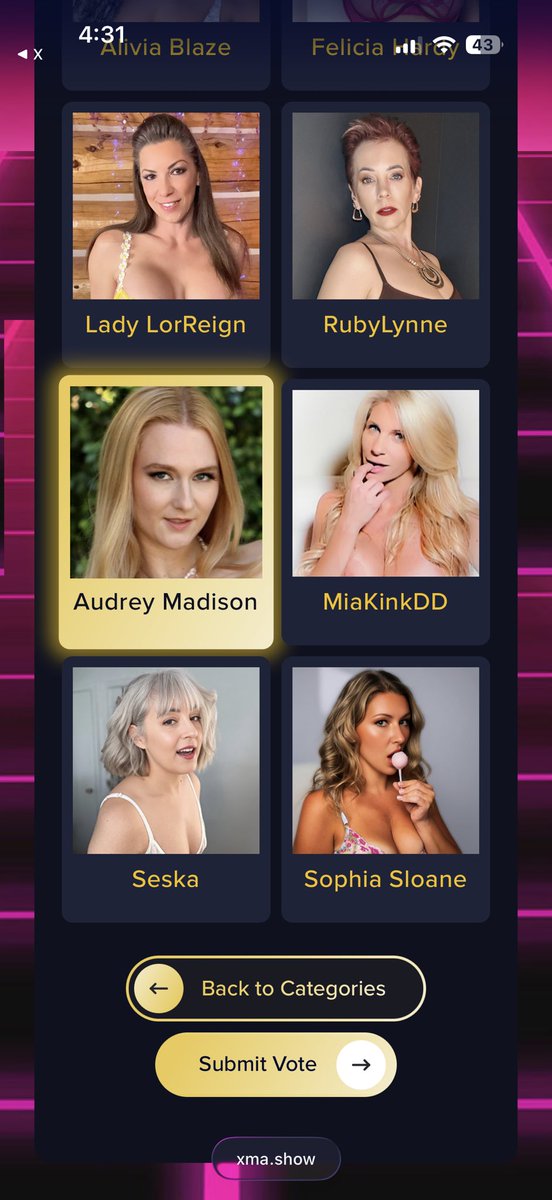 AudreyMadisonSM's tweet image. Vote for @AudreyMadisonSM for MILF Streamer of the Year for the 2026 Creator #XMAs presented by @fansly! xma.show/voting/1004.php