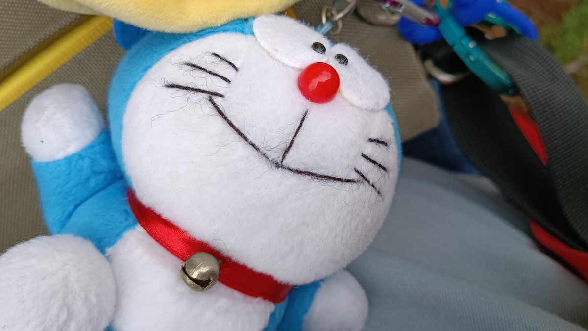 ぶら下げてたドラちゃん、落ちてちゃってたとこすれ違ったかたが拾ってくれました。
ありがとうございます🙇
