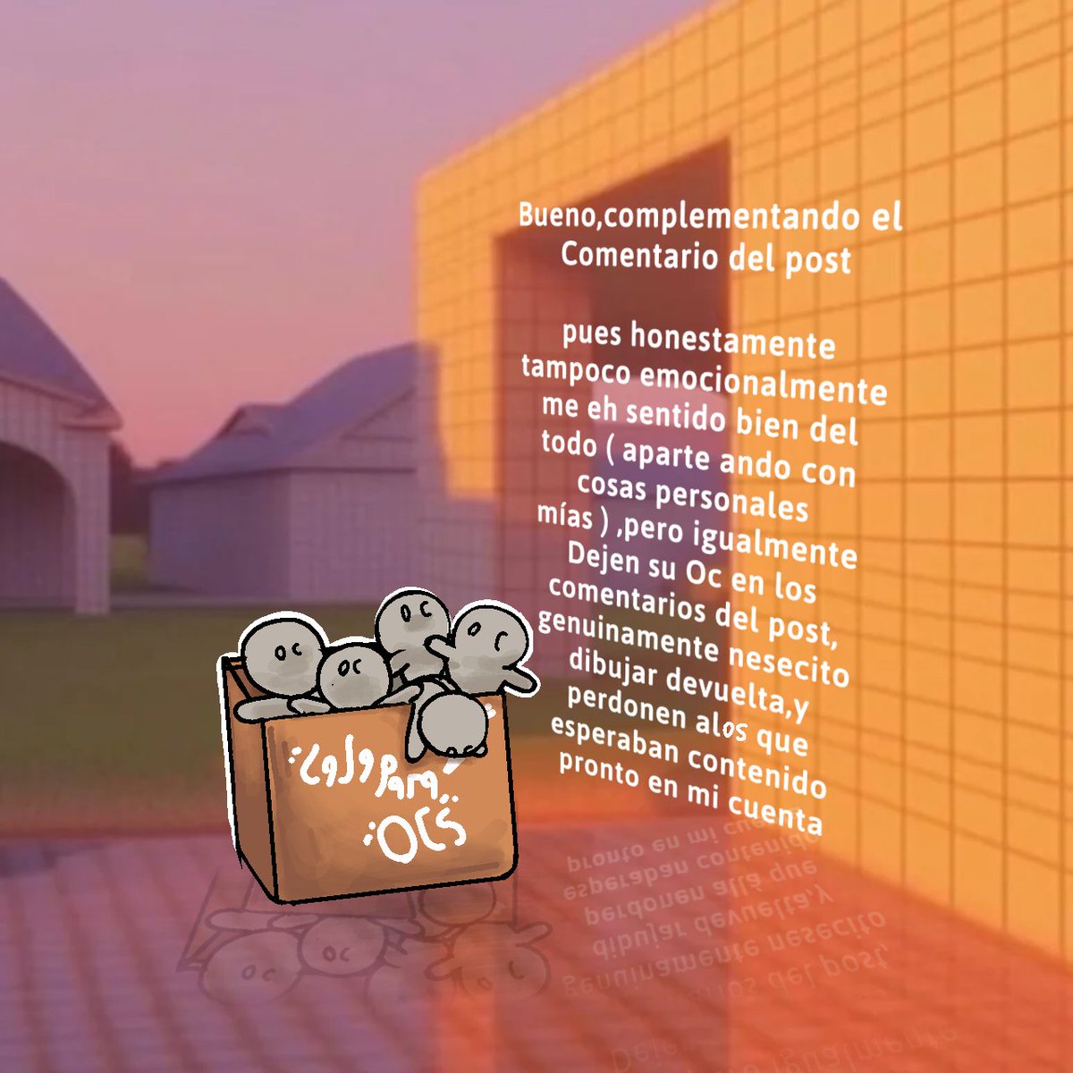 Honestamente odio dibujar

Pero de todas maneras seré honesta,debo de ponerme al pendiente con mi arte,y nosé si quieran hacer esto devuelta 

Pero pásenme sus Ocs,los que sean pero necesito dibujar algo

Y si pueden denme un "♻️" oh nose
#Mutual #art 
#digitalart