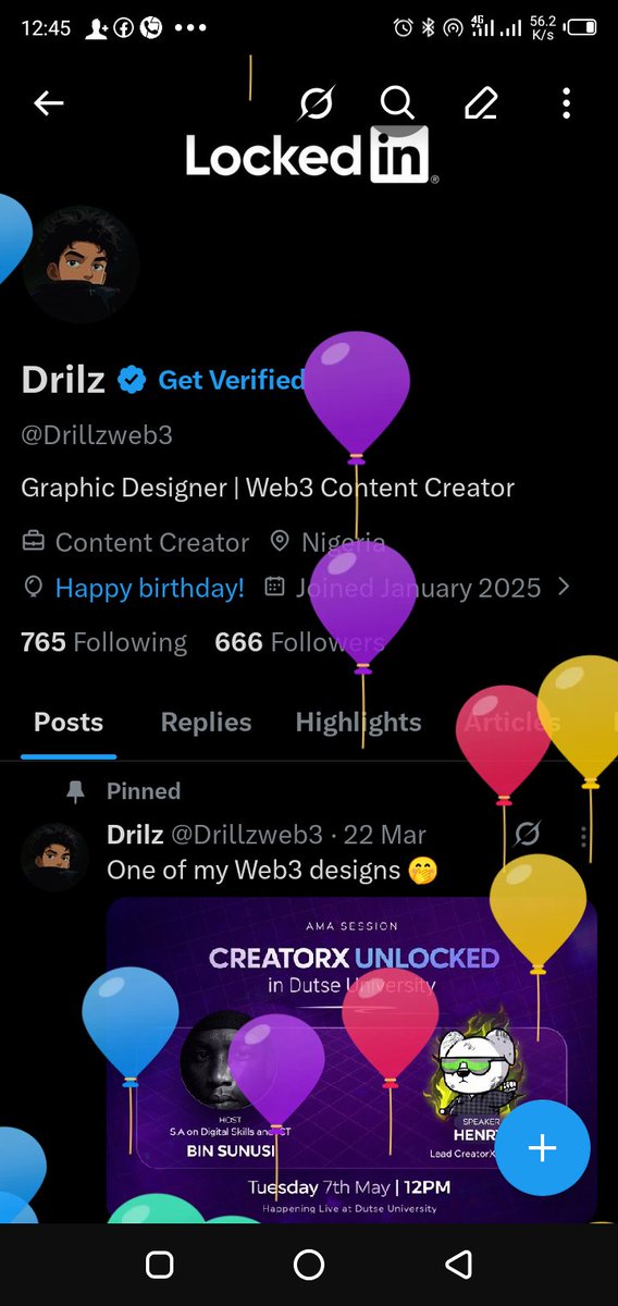 Drillzweb3's tweet photo. X gave me balloons. https://t.co/IQxpRg3nml
