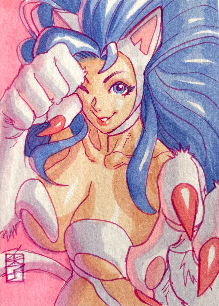 acecore2kx's tweet image. Felicia from Darkstalkers sketch card 
Ink and Olo markers on Bristol 

#felicia #darkstalkers #tradingcards