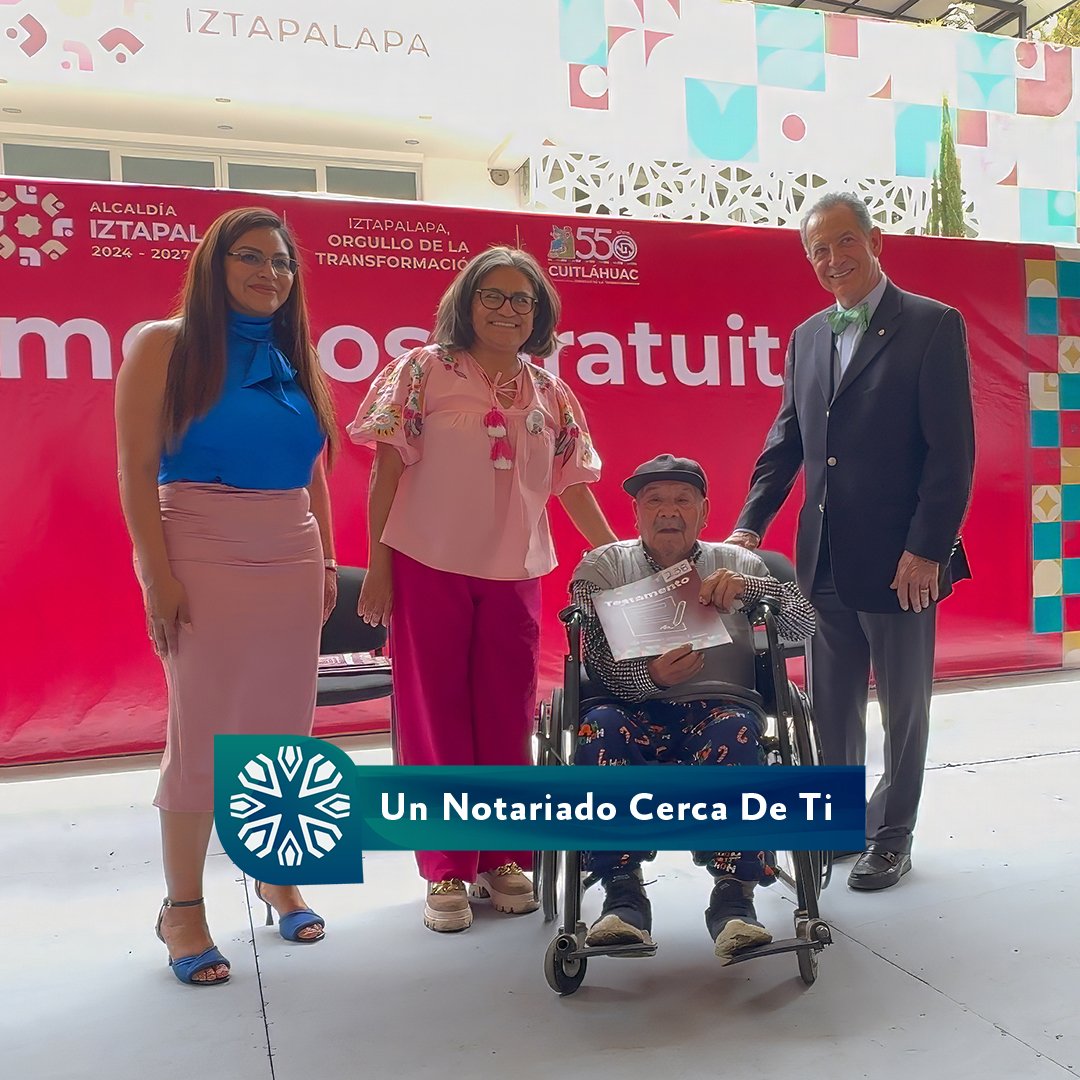 colegionotarios's tweet photo. Un #Testamento asegura que tú y quien tú decidas disfruten de tu patrimonio, evitando conflictos familiares.
 
Por ello, en el @colegionotarios tenemos el compromiso de colaborar con la @Alc_Iztapalapa para lograr el fin último, que es dar #CertezaJurídica, tranquilidad y paz a las familias capitalinas. 

Hoy los Nots. Alfonso Zermeño Infante, Presidente de la Comisión de Vinculación y Territorio, en representación del Mtro. Víctor Rafael Aguilar Molina, Presidente del consejo del @colegionotarios y Guillermo Escamilla Narváez, titular de la notaría 243, refrendaron dicho compromiso acompañando a la Alcaldesa de Iztapalapa, @ALEIDAALAVEZ, en la entrega de este #InstrumentoNotarial a los habitantes de la Alcaldía. 

#TuConfianzaNuestroMayorCompromiso #CiudadanosProtegidos