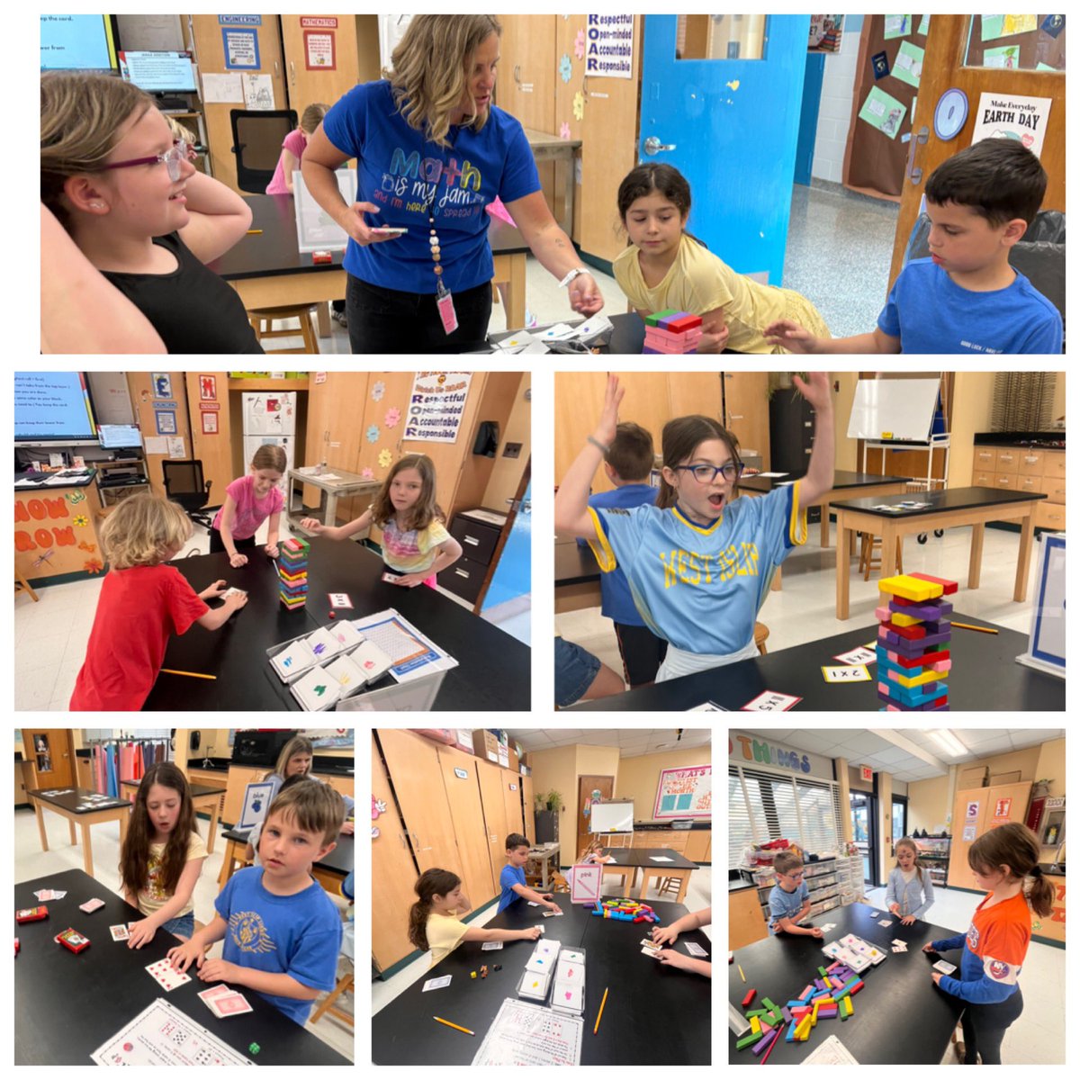 Teacherbythese1's tweet photo. Oquenock closes out Math Week with a Game Day celebration! Students had a blast in the STEM Lab playing math games! ���💙 @OquenockWI @Jimi_Grover  #WIPride https://t.co/oieshWdSkm