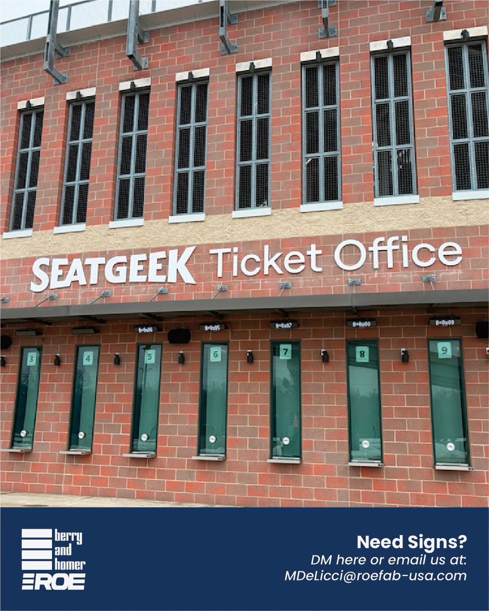 Roe_BerryHomer's tweet image. With SeatGeek introduced as the preferred ticketing partner, we produced and installed dimensional signage for both the Ticket Office and Standing Room areas.

A simple update, executed to match the scale and permanence of the space.

#Signage #DimensionalLetters #SportsVenues