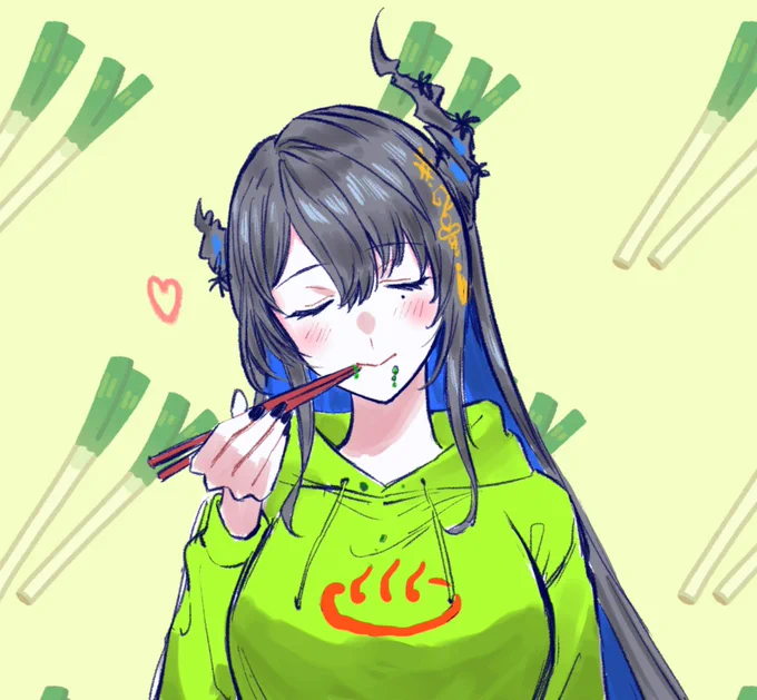 昨年の今頃は何描いてたのかな〜って振り返ったら推しがネギ食べてる絵でした