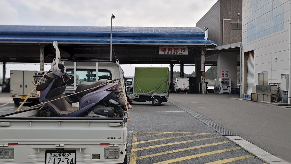 どこ行くの〜？
ちょっとそこまで仕入れ👌
で、ラダー忘れて来たので持ち上げ積載💦