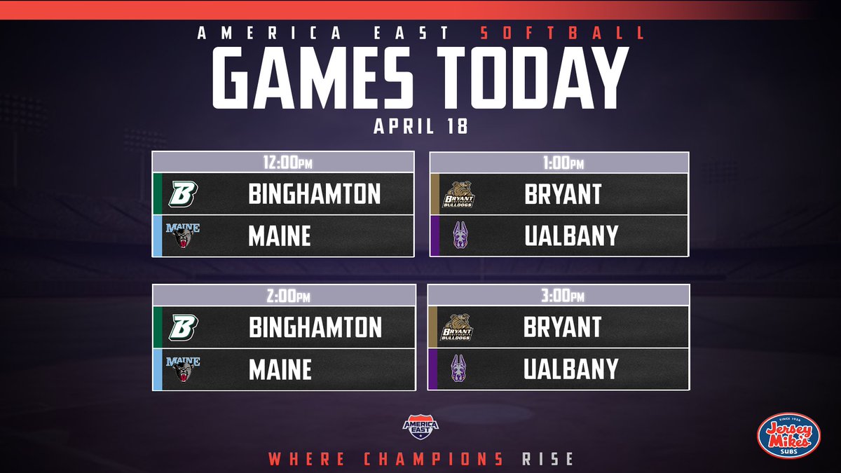 AmericaEast's tweet image. Our #AE spring sports face off today with multiple games on ESPN+ &amp;amp; AETV! Follow along at americaeast.com/calendar.aspx