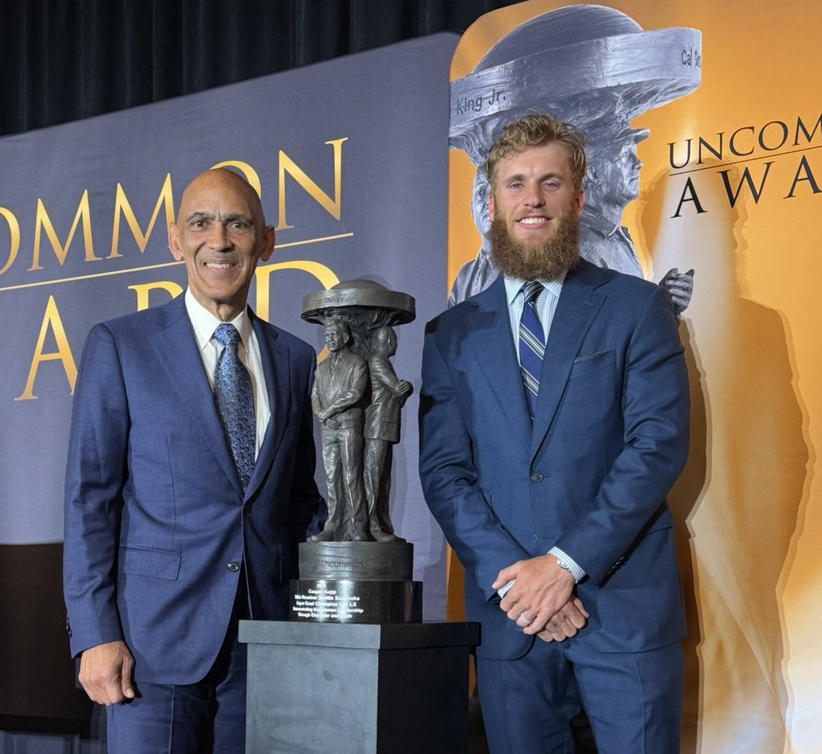 We’re at our 13th annual Uncommon Award dinner and this year we are honoring Cooper Kupp. Cooper is a 2 time Super Bowl champ and an amazing man as well. He’s been a great leader for the Rams &amp; the Seahawks and a true community servant. Cooper has shown that you can be at the top