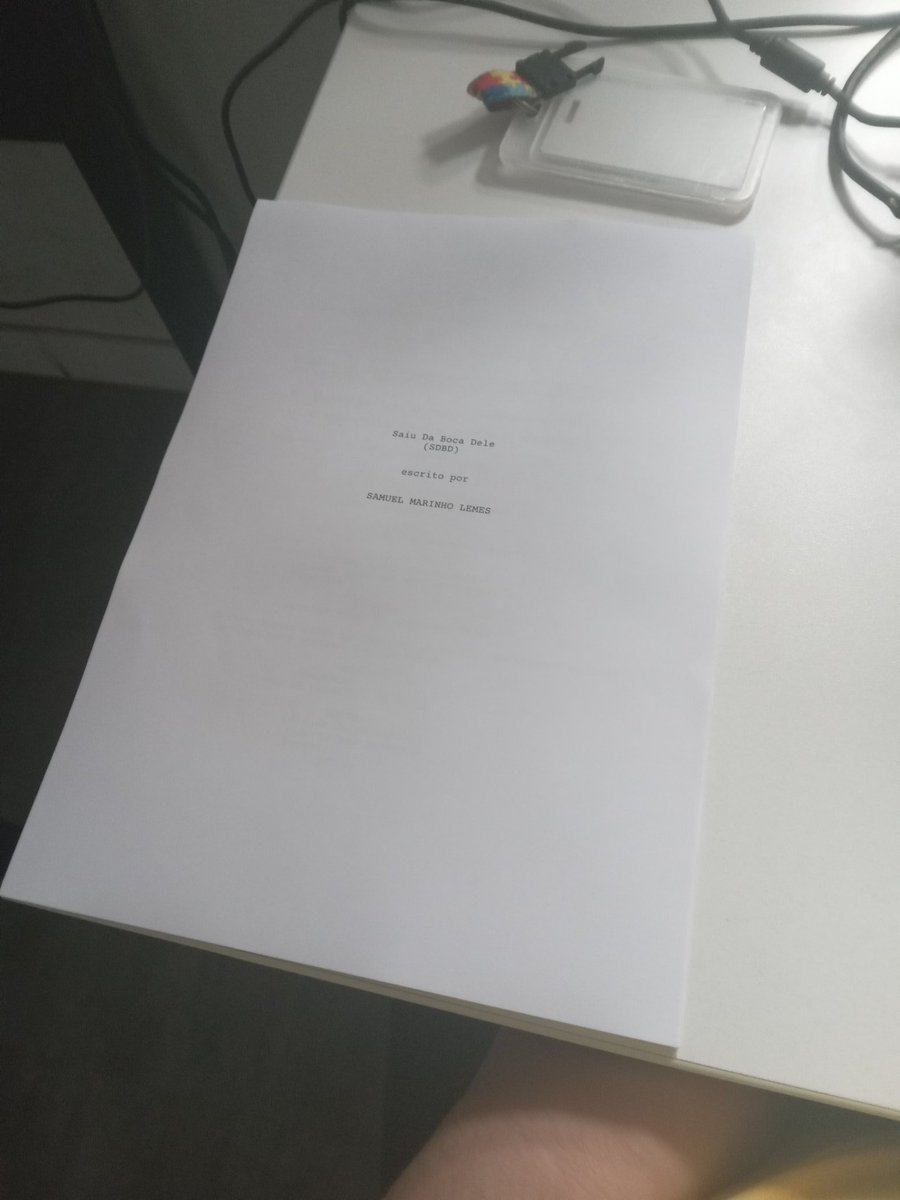 Samuel_Marinho0's tweet photo. É oficial, fiz meu primeiro roteiro
Eu ja tinha terminado ele no Google Docs, mas decidi fazer a formatação profissional e revisão final.
Não posso me chamar de roteirista nem nada por que não fiz curso ainda. Mas pretendo, fiz mais como um desafio e para aprender mais https://t.co/zxTg7k6L8Z