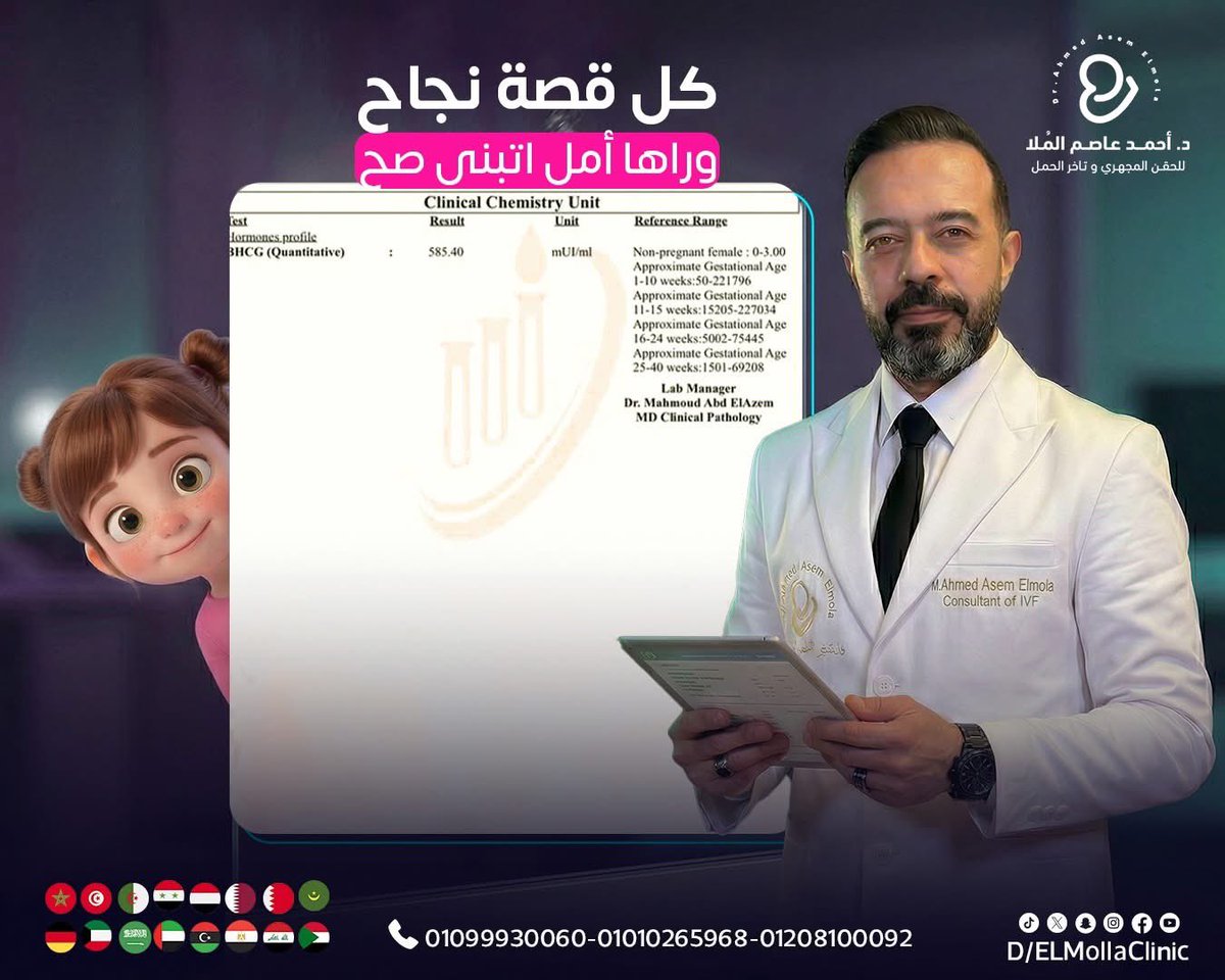 من “جربنا كتير ومفيش فايدة”… لـ “الحمد لله رزقنا بمولود”🌸👶🏻

 كل حالة ليها مفتاحها…والمهم نعرف نوصله صح
#حالتنا_من_جميع_محافظات_مصر  #حالتنا_من_كل_دول_العالم #دكتـــور_الامــــل_المـــلا_مصر  #د_أحمد_عاصم_الملا #الحقن_المجهري