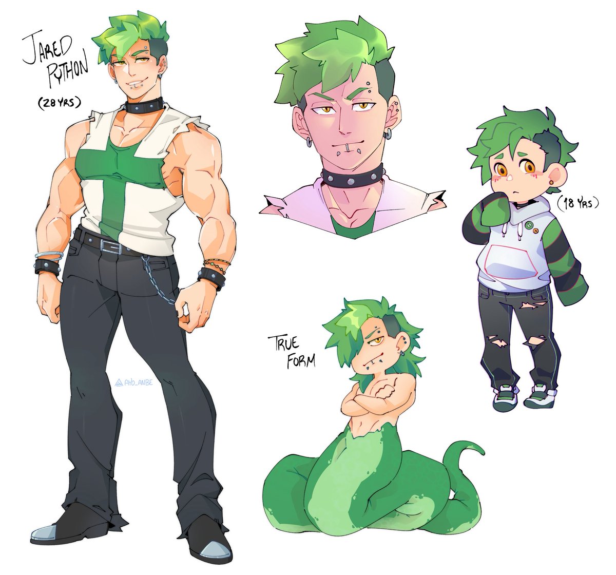 AyoAnbe's tweet photo. Here’s a chain of random OCs I guess~ ⛓️ #OCs 

Jared Python 🐍 https://t.co/esYlSq6jR5