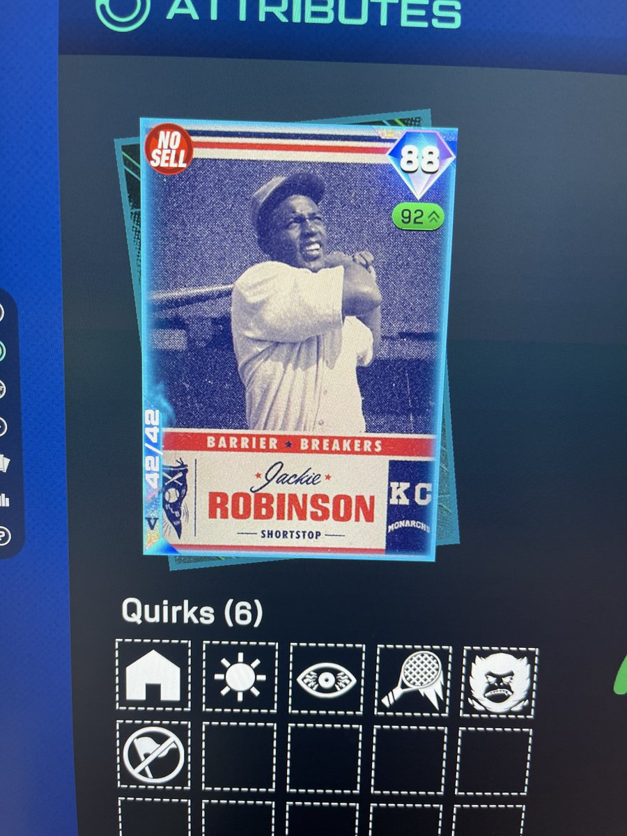 Creedler_'s tweet photo. I noticed I hit Parallel V with Jackie but didn’t see the number until I went to inventory. Probably the coolest thing I’ve done on @MLBTheShow https://t.co/0Ygzi9fZFR