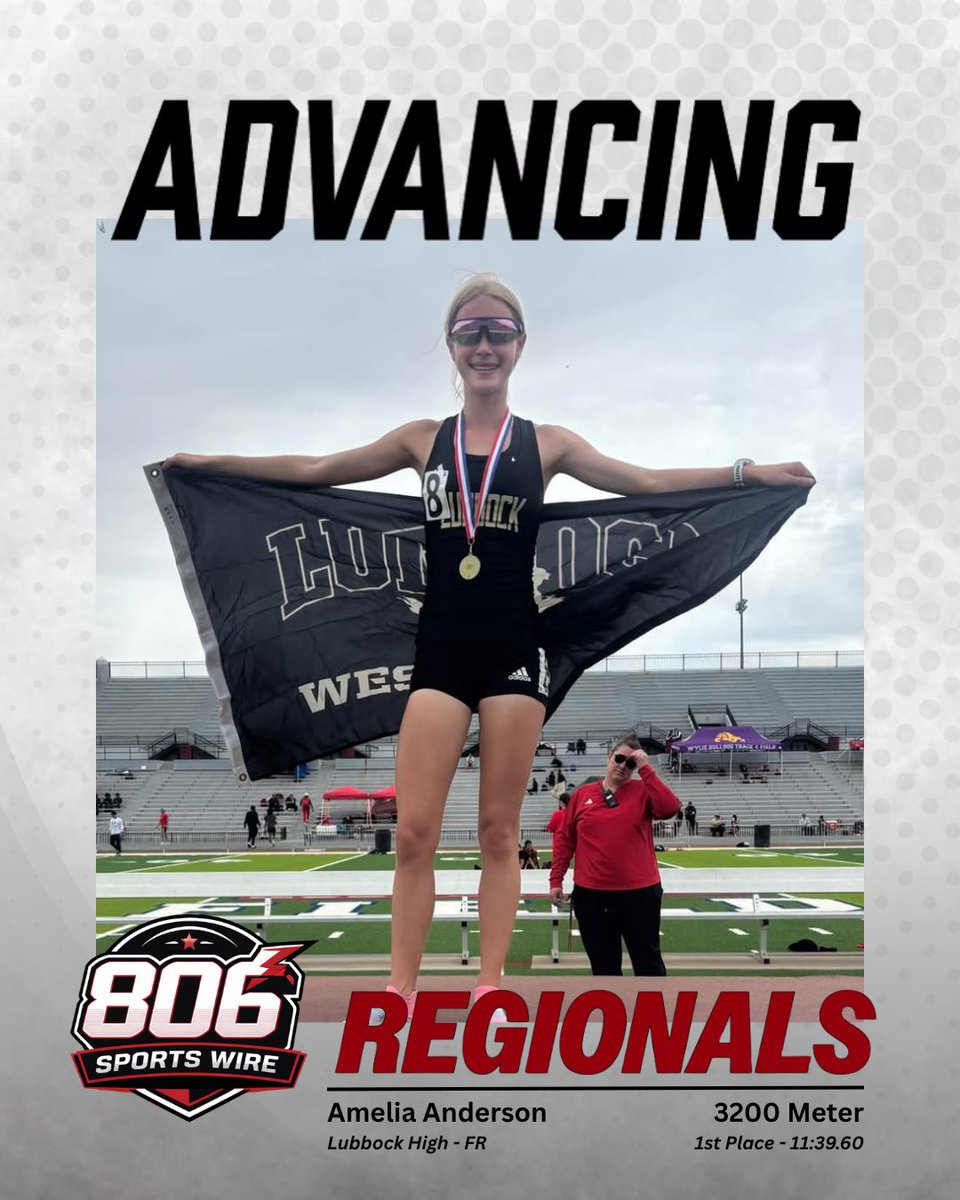 806SportsWire's tweet image. Congratulations to @lhswesterners Amelia Anderson on placing first in the 3200 meter run at the area track meet! She will advance on the the regional meet with hopes of earning a spot at state! #track #trackandfield #lubbock