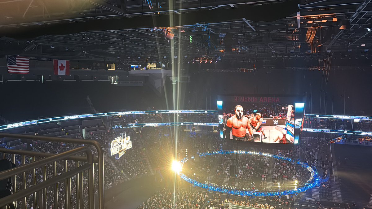UfcFan_1's tweet photo. Here at Smackdown before Mania at T-Mobile,. Half the upper level is tarped off.  Last year. Packed to the gills.  Message sent to TKO?? @WWE  #Wrestlemania #weekend https://t.co/QNmHpxQyUD