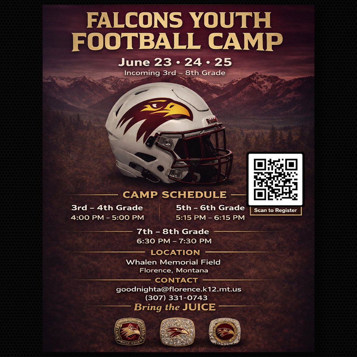 coachgoodnight's tweet photo. Great opportunity here for your young athletes in the Bitterroot Valley and Missoula area to get coached up by the high school staff, current players, and current and former college players! Show up ready to work with a great attitude. https://t.co/zAK25wCvC2