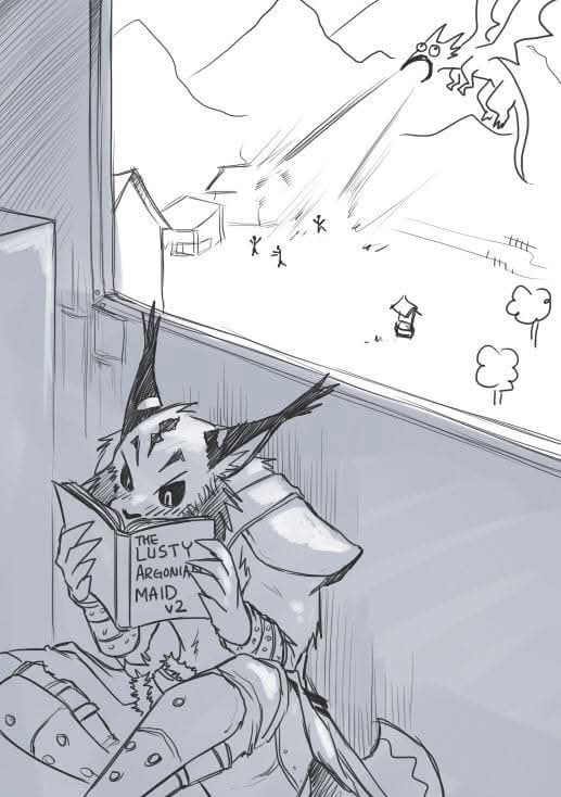 FurmemeX's tweet photo. Toda Tamriel se puede ir a la mierda, mi novela favorita de la sirvienta argoniana no se va leer sola 😍😍
#furry #TheElderScrolls #skyrim #Argonians #khajiit #Tamriel https://t.co/rC7VFzkxoB