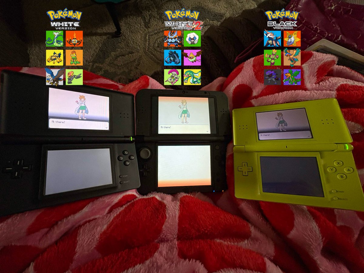 sirp00py's tweet photo. I’ve started a forever save/shiny only deal on gen5 but because my attention span is so shit it’s gonna take FOREVER. Ts gonna be a family heirloom. (Before anyone says I can’t get smth in a game, I plan to trade around. they all have the name OT anyways) https://t.co/1F6XMwT1TT