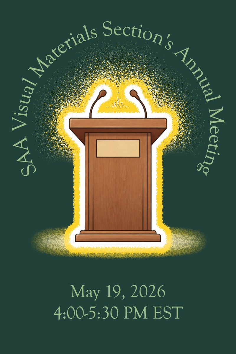 SAAVMS's tweet photo. Come one come all to this year’s Visual Materials Section’s Annual Meeting, Tuesday, May 19th, 4:00-5:30 PM EST. https://t.co/znKstTNy8X https://t.co/zd7Oow5DYF