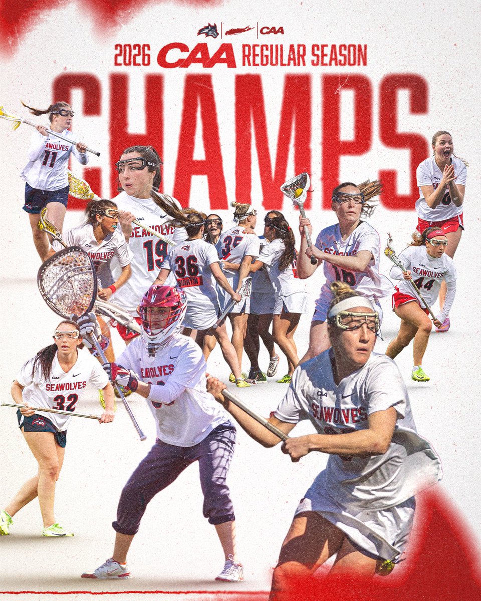 StonyBrookWLAX's tweet photo. Business as usual 🏆

For a fourth straight season, the Seawolves have clinched at least a share of the CAA Regular Season Championship! https://t.co/yZ71SivYMN