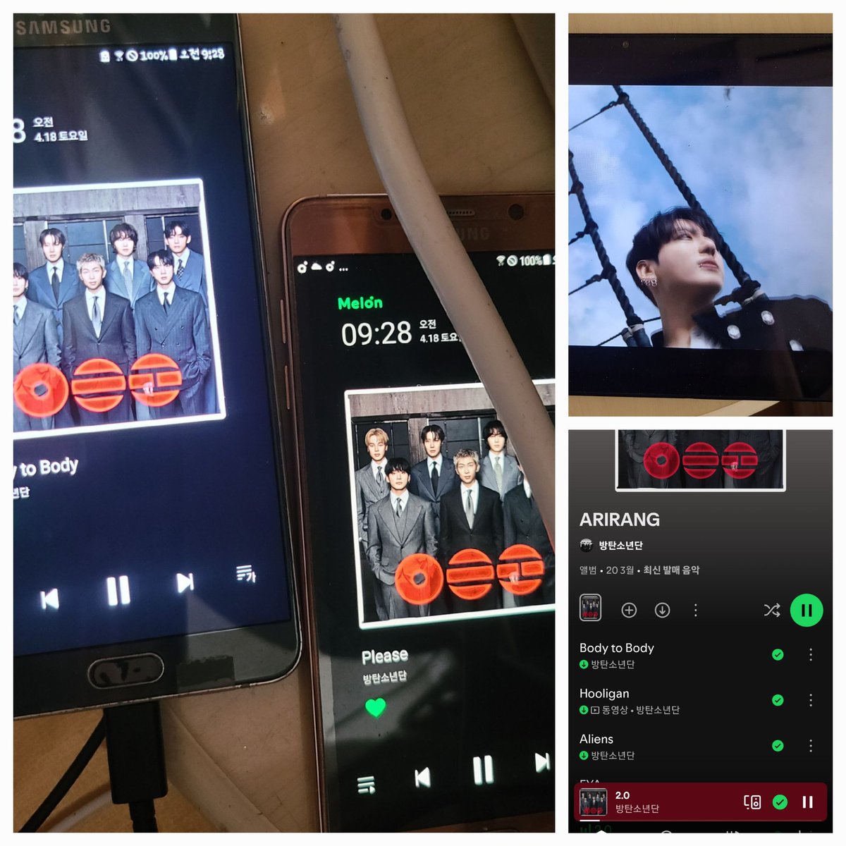 아미님들 💜
울애들 본격적으로 대장정의 해투길에
올랐어요. 
다치지말고 건강하게 잘 다녀오라는
기도와 함께 울애들에게 힘이되는
스밍과 툽 가열차게 해보아요💜💜💜