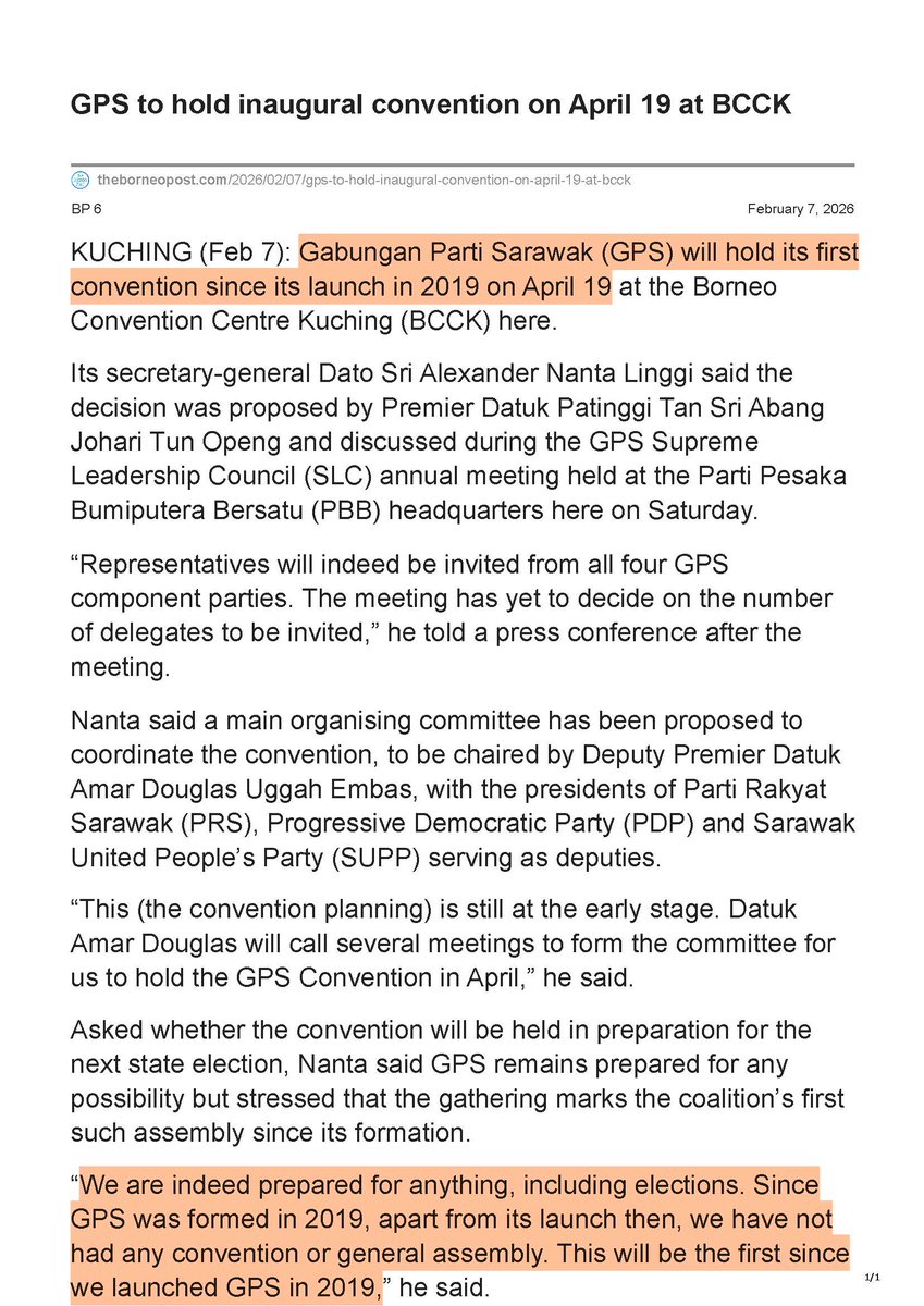 jameschin110's tweet image. First GPS convention since its founding. About five thousand people will be attending. "Sarawak First" as we head towards Sarawak election.
Do you think GPS will win?
#Sarawak #SarawakPRN #Election