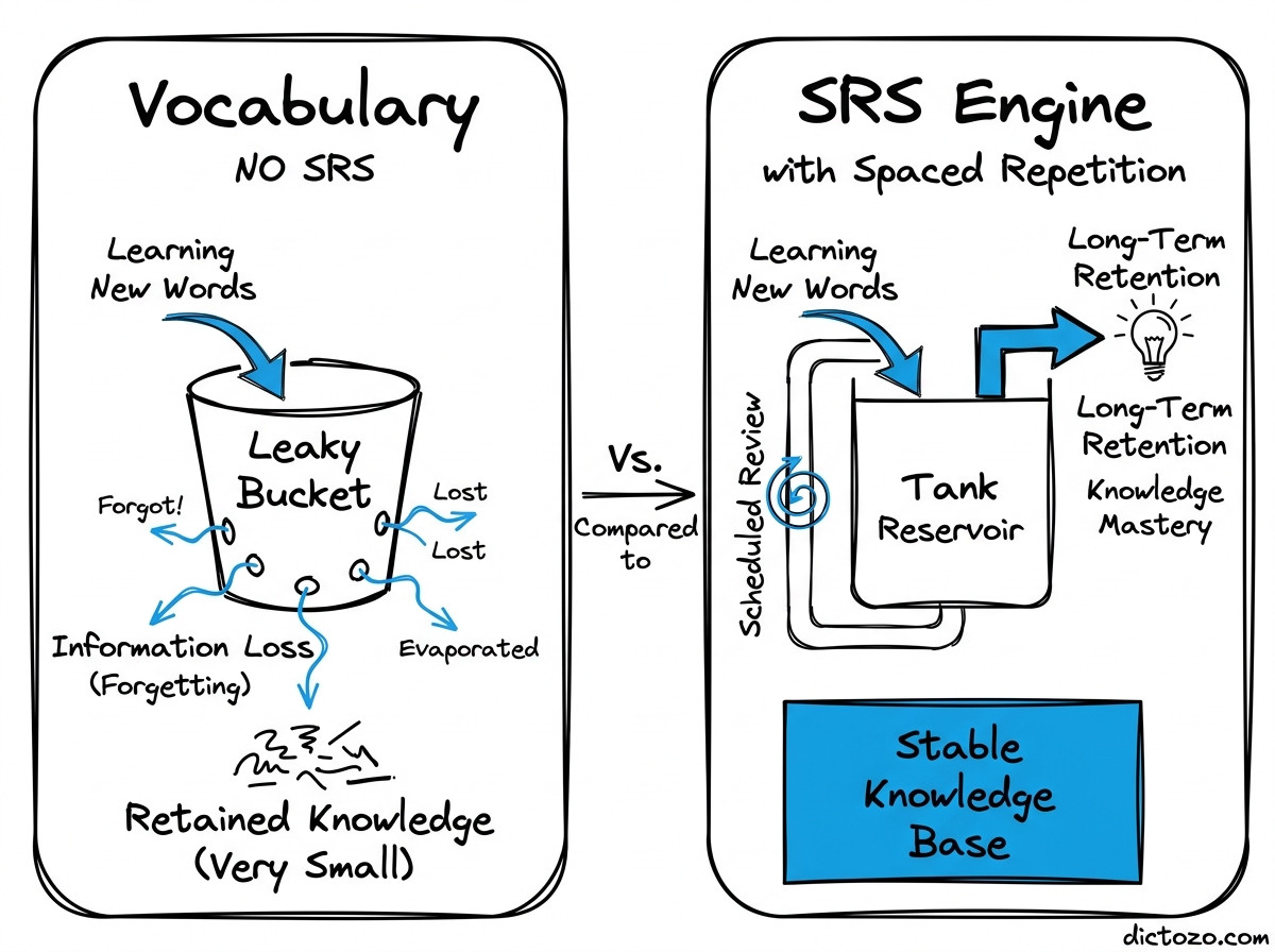 aarvyml's tweet photo. Stop leaking vocabulary. Brute-force memorization is a math problem you will always lose. Here is how to build a custom Spaced Repetition (SRS) engine to fix your forgetting curve forever. https://t.co/6dFpwWQJeD