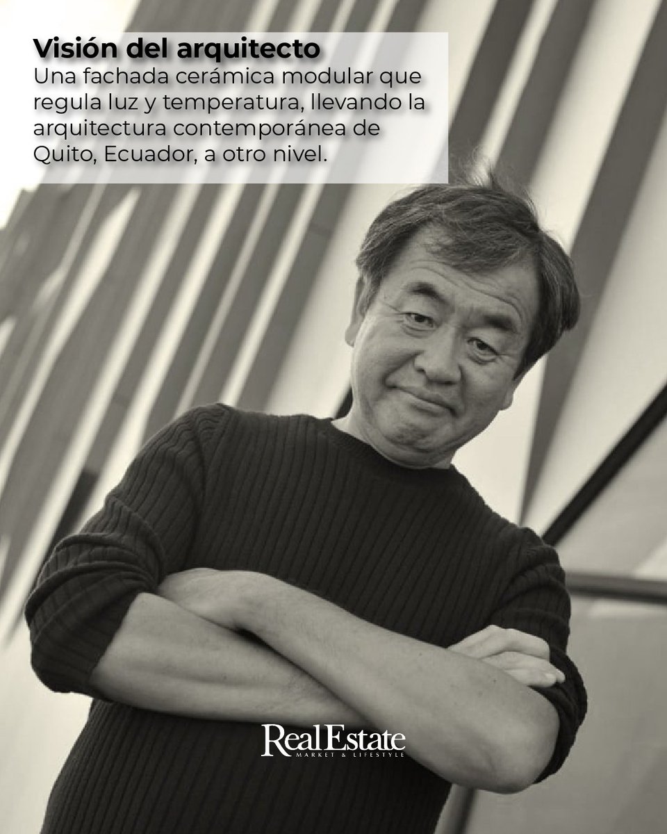 RealEstateEarth's tweet image. El arquitecto Kengo Kuma redefine la arquitectura en altura en Quito, con una torre que convierte la cerámica en un sistema inteligente.
El proyecto integra clima, tradición y eficiencia.
Si quieres saber más, ingresa al link de nuestra biografía.
#desarrollo #quito #kengokuma
