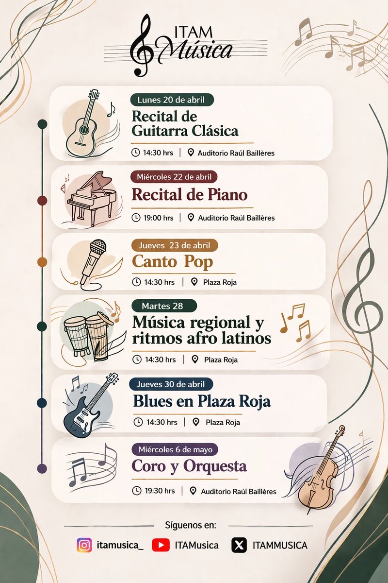 ITAMMusica's tweet photo. La siguiente semana comienzan los conciertos de ITAMúsica.
¡Los esperamos! https://t.co/N7dZ8DYAza