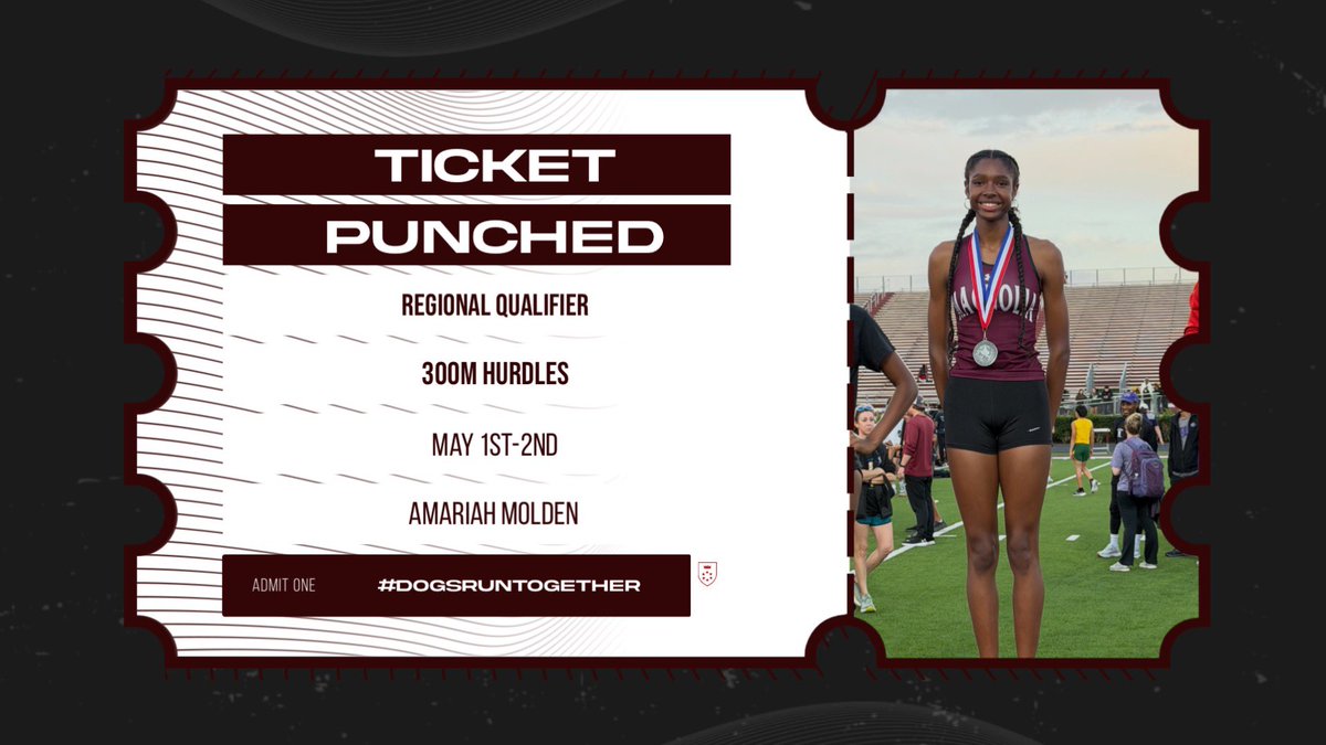 XC_Magnolia's tweet photo. Advancing to the Regionals Championship
300mh ๐ฅ
Amariah Molden
@MagnoliaHighTX @SportCast_Media
#DogsRunTogether https://t.co/40KhnzJBSD