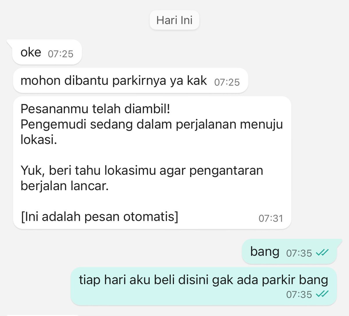 masih pagi udah kau palak orang. seminggu 3-4x awak beli sarapan ibuk ini🙏🏽
dari juni 2025-skrg selalu beli ga pernah dimintai parkir. baru minggu lalu beli masalahnya wkwkwk nthlah