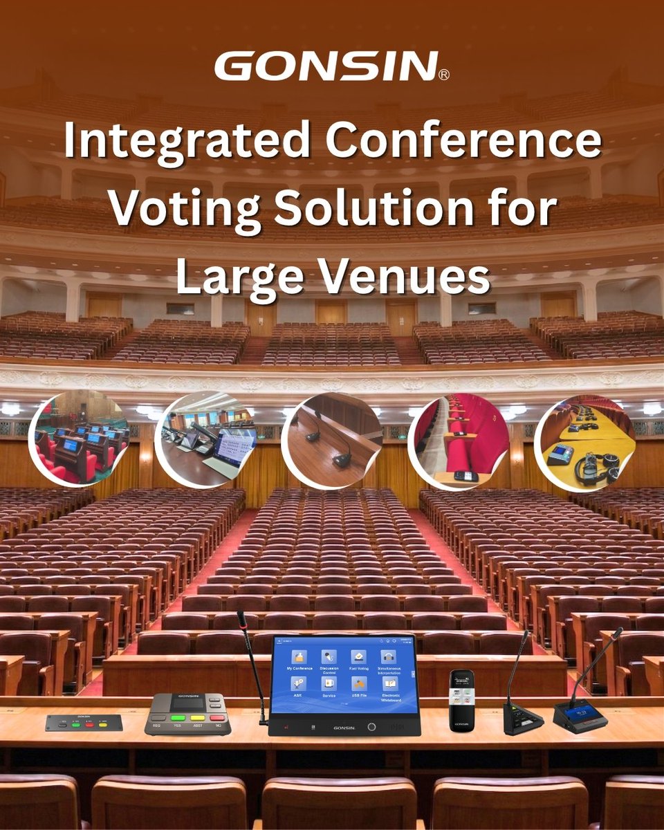 GONSIN2003's tweet image. Discover GONSIN Integrated Conference Voting Solution for Large Venues - we provide versatile, state-of-the-art solutions tailored to your exact space and needs.

🌐 Learn more about upgrading your venue: gonsinai.com

#AudioVisual #voting