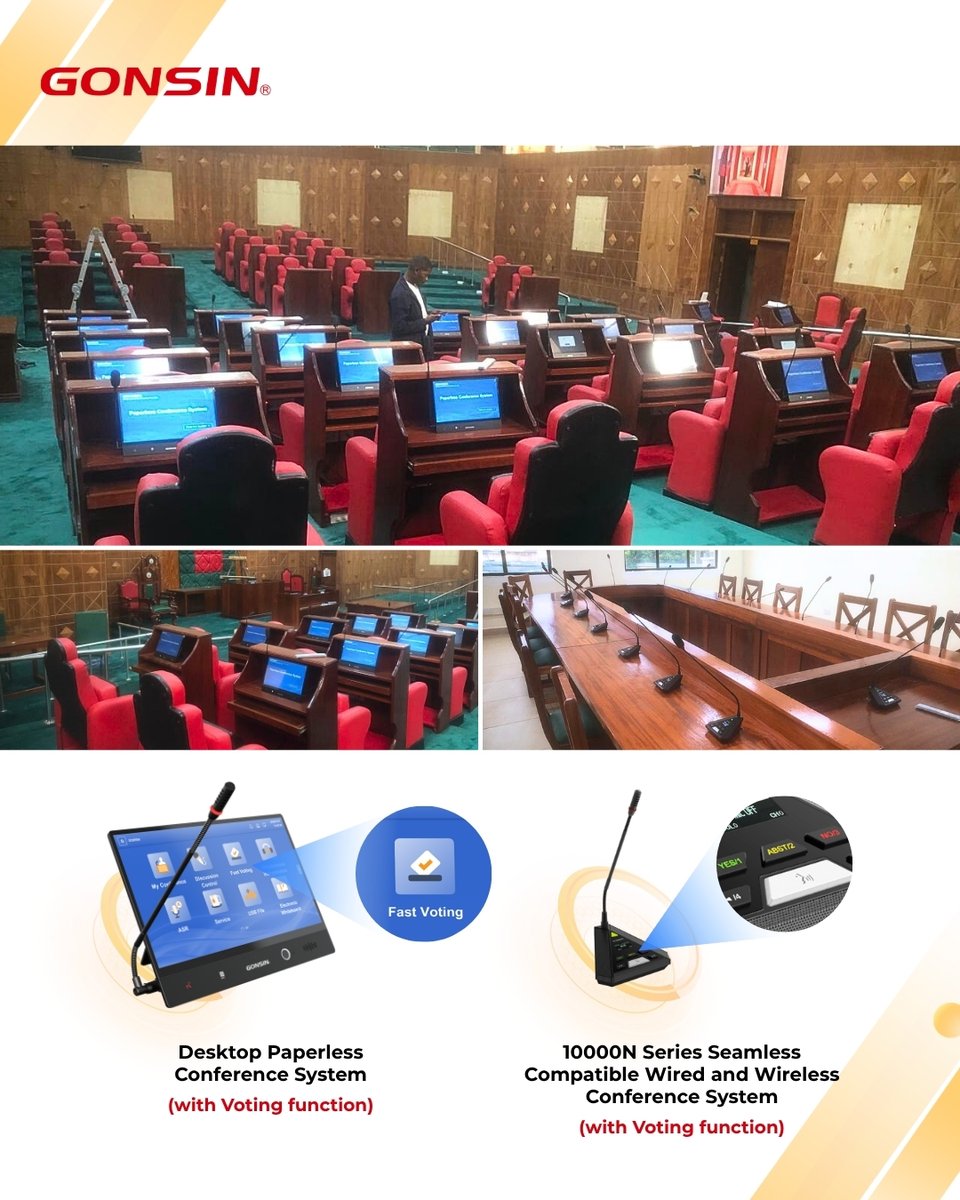 GONSIN2003's tweet image. Discover GONSIN Integrated Conference Voting Solution for Large Venues - we provide versatile, state-of-the-art solutions tailored to your exact space and needs.

🌐 Learn more about upgrading your venue: gonsinai.com

#AudioVisual #voting