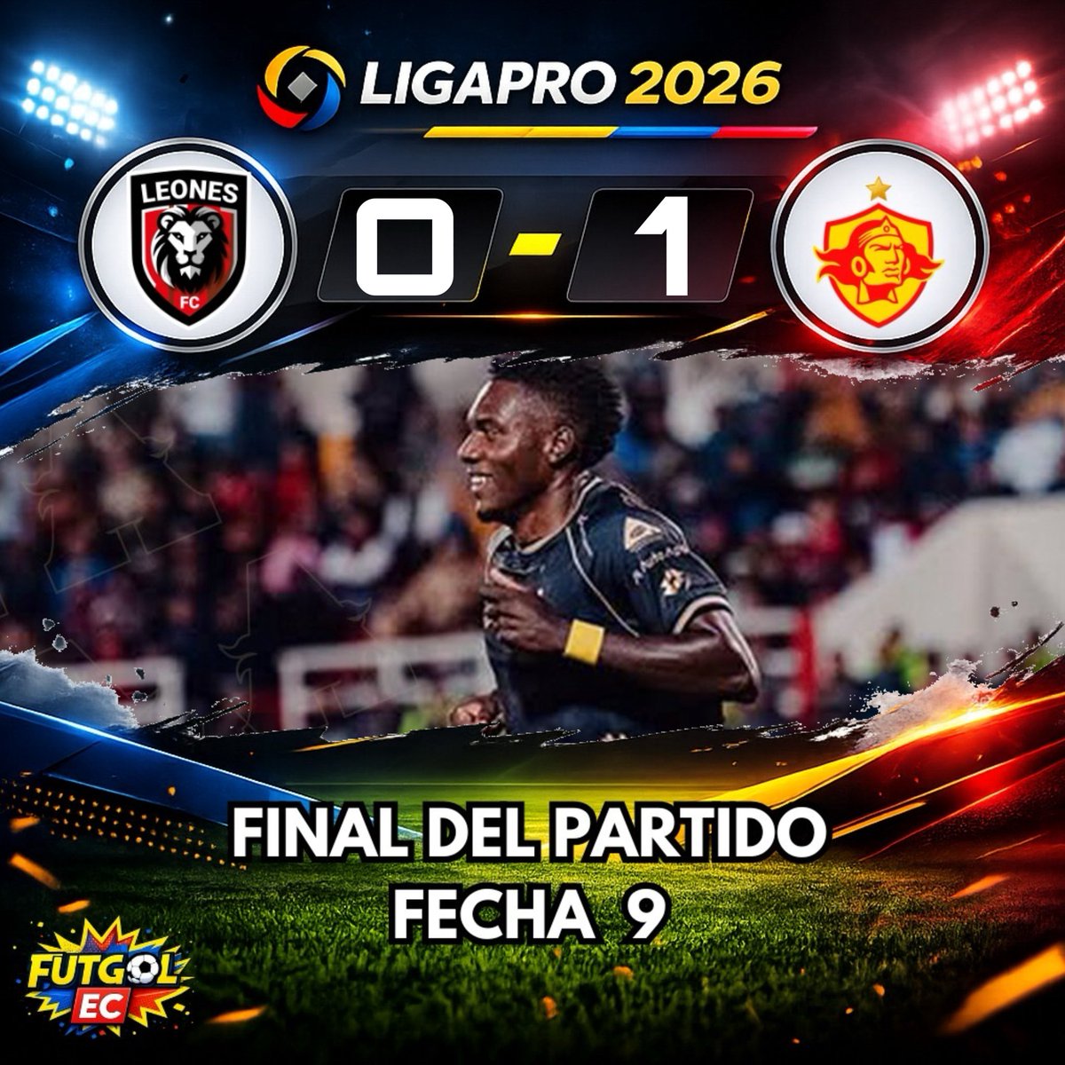 ¡Final del partido!

🏆 #LigaPro 🇪🇨
🗓️ #Fecha9
🏟️ #ChristianBenítez

0️⃣ #LeonesdelNorte

1️⃣ #Aucas
⚽️ Robiño Quiñónez 32’