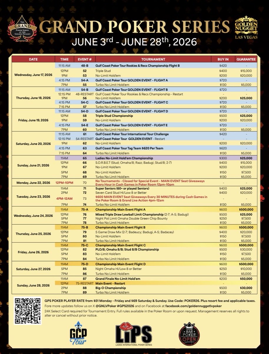 GNLV Poker tweet media